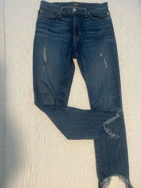 Hudson Jeans Dark Blue Distressed Ankle Crop